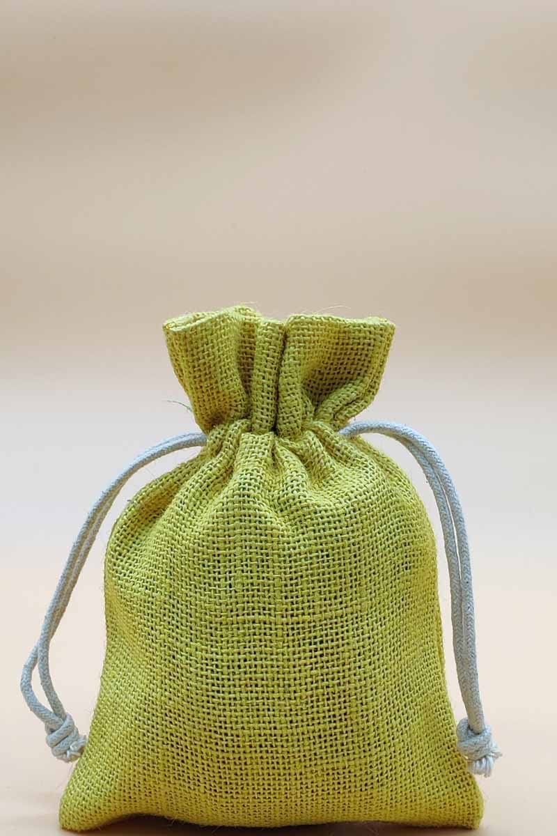 Mehndi Green  Colour beautiful jute potli bag - MC251253